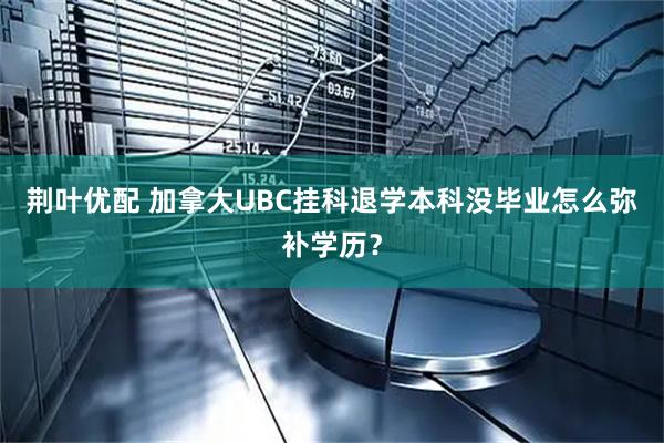 荆叶优配 加拿大UBC挂科退学本科没毕业怎么弥补学历？